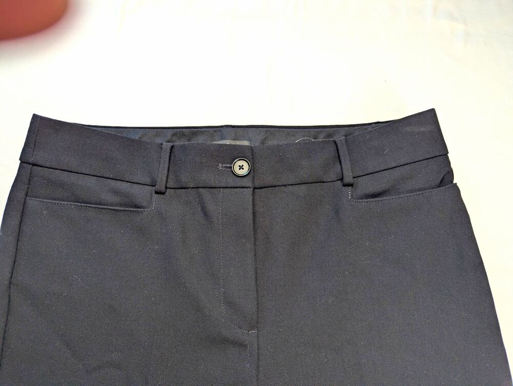 LOFT Women’s Black High Rise wide Leg Twill Dress Pants Pockets 30" Inseam